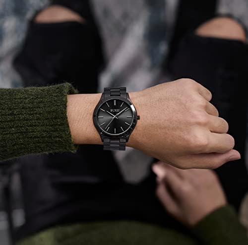 BUREI Men Watches Fashion Analog Stainless Steel Quartz Waterproof Watches Gift For Men