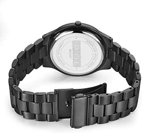 BUREI Men Watches Fashion Analog Stainless Steel Quartz Waterproof Watches Gift For Men