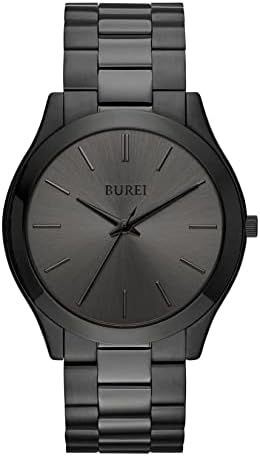 BUREI Men Watches Fashion Analog Stainless Steel Quartz Waterproof Watches Gift for Men