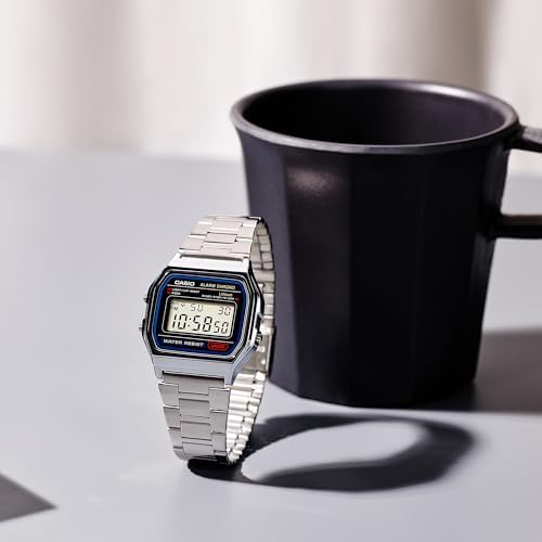 Casio A158WA Series Unisex Digital Watch Vintage WR 100 SEC Stop Watch Daily Alarm Regular Time Keeping: Hour Minute Second PM Date Day Led Light 7 Yr Battery