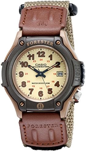 Casio FT500WC Series Men's Analog Watch 100 Meter Water Resistance LED Light Date Display Leather/Cloth Band Regular Time Keeping (HR Min SEC PM Date Day) 3 Year Battery