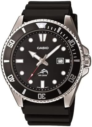Casio MDV106 Series Unisex Analog Watch 200M WR Stainless Steel Case Resin Band 2 Hand Analog (HR Min SEC) Date Display Screw Down Crown/Screw Down Caseback 3 Year Battery