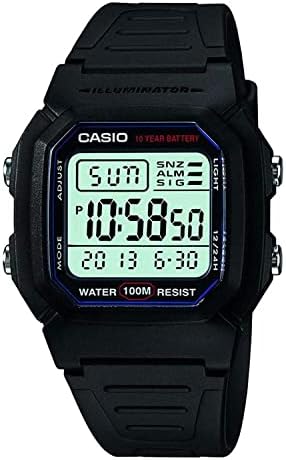 Casio W800HG Series Men’s Digital Watch 100 Meter Water Resistance Multi Function Alarm 100 SEC Stopwatch Auto Calendar Countdown Timer LED Light Dual Time 10 Year Battery