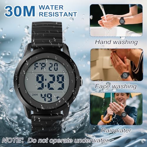 CKV Kids Watch Digital For 10-18 Boys Girls 30M Water Resistant 1.5'' Sports Wristwatch For Kids With Backlight Countdown Stopwatch Alarm