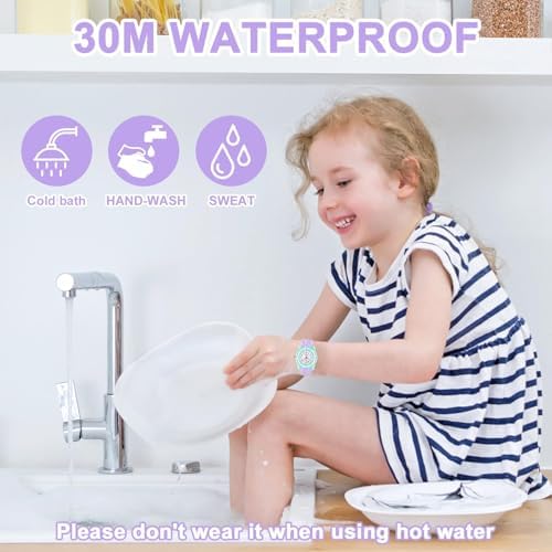 CKV Kids Watch For Boys Girls Watches Age 3-12 1.18" Dial-3 ATM Waterproof Child Wristwatch Time Teaching Easy To Read Kids Presents