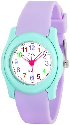 CKV Kids Watch for Boys Girls Watches Age 3-12 1.18" Dial-3 ATM Waterproof Child Wristwatch Time Teaching Easy to Read Kids Presents