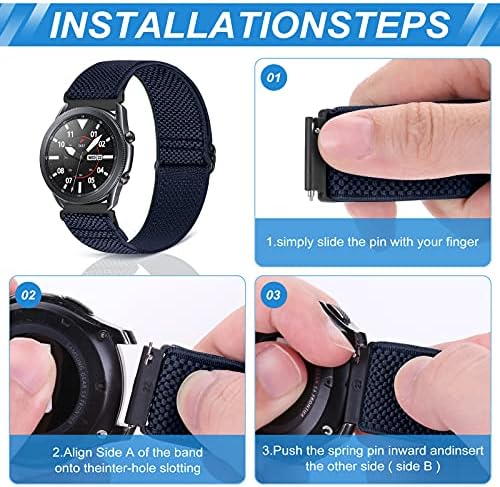 Compatible With 16mm 18mm 19mm 20mm 22mm 24mm Watch Bands Quick Release Replacement Wristband Adjustable Stretchy Nylon Solo Loop Straps Fabric Braided Sport Elastic Bands For Men Women