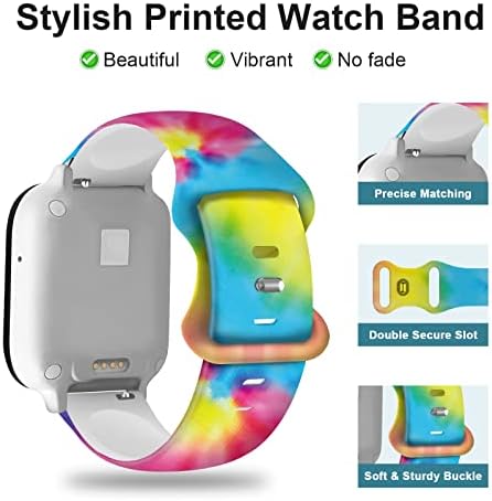 Compatible With Gizmo Watch 1/2/3 Band Replacement For Kids Boys Girls SyncUP Watch Band Gabb Watch Bands 20mm Cute Floral Fadeless Printed Sport Silicone Wristband Strap