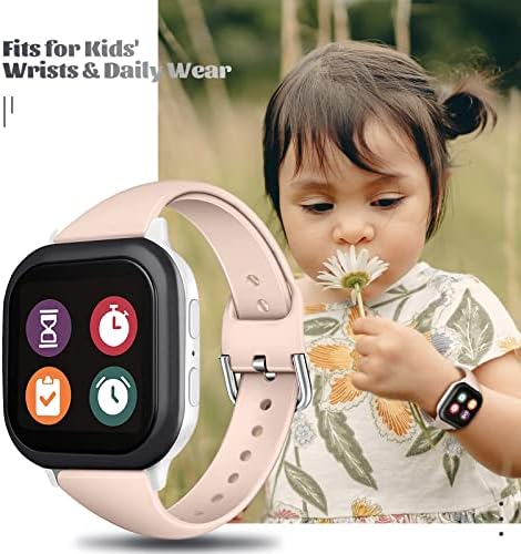 Compatible With Gizmo Watch 3/2/1 Band Replacement For Girls Boys Gabb 3/2/1 Watch Bands SyncUP Kids Watch Band Slim Narrow Premium Soft Silicone Sport Wristbands Strap (Pink/Gray/Black)