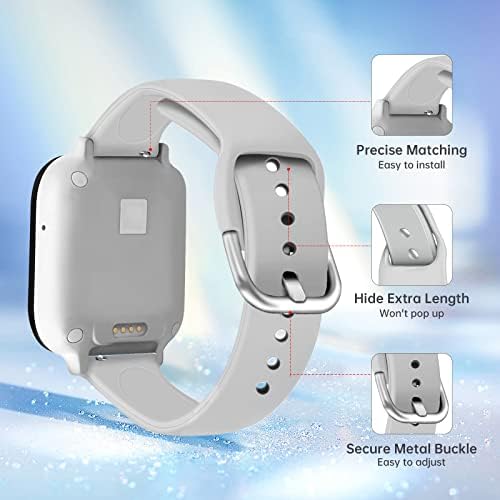 Compatible With Gizmo Watch 3/2/1 Band Replacement For Girls Boys Gabb 3/2/1 Watch Bands SyncUP Kids Watch Band Slim Narrow Premium Soft Silicone Sport Wristbands Strap (Pink/Gray/Black)