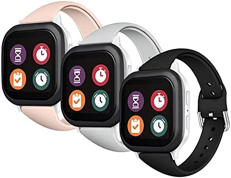 Compatible with Gizmo Watch 3/2/1 Band Replacement for Girls Boys Gabb 3/2/1 Watch Bands SyncUP Kids Watch Band Slim Narrow Premium Soft Silicone Sport Wristbands Strap (Pink/Gray/Black)