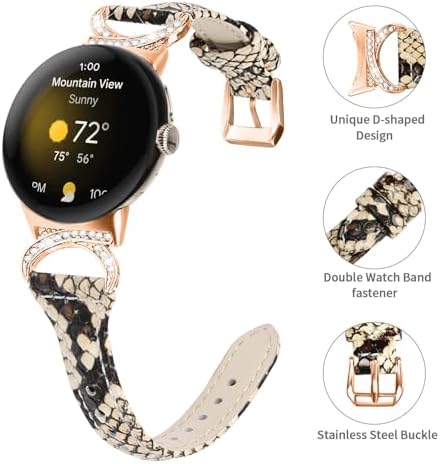 Compatible With Google Pixel 2 Bands 5.0"-7.8" Replacement Genuine Leather Band With Metal Buckle Wristband For Google Pixel 1 2022/ Google Pixel 1 2023