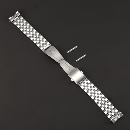 Curved+Flat End Link 18mm 19mm 20mm 21mm 22mm 24mm Jubilee Stainless Steel Metal Watch Band Strap Bracelet Fit For Rlx Skx Watch