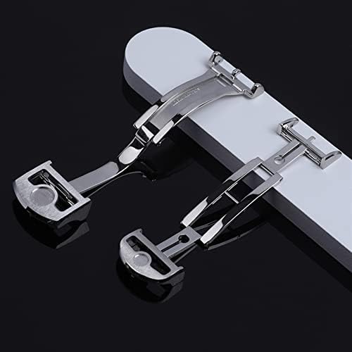 CYSUE 316L Stainless Steel 18mm Deployment Butterfly Watch Buckle For IWC Big Pilot Spitfire Leather Watchband Strap Folding Clasp