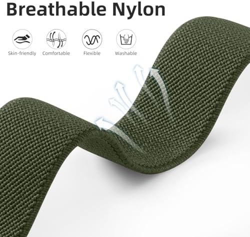 DaQin 3 Pack Nylon Watch Bands Compatible With 16mm 18mm 20mm 22mm Quick Release Watch Band Adjustable Soft Stretchy Solo Loop Strap Elastic Braided Relacement Wristband For Men Women