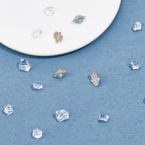 DICOSMETIC 2 Styles Watch Band Nails Hamsa Hand Evil Eye Watch Band Stud Charms Platinum And Golden Crystal Smart Watch Silicone Bands Charms For Watch Band Decorations Accessories Pin: 2.5mm