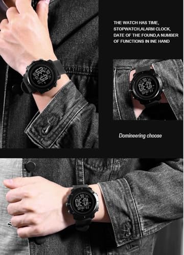 Digital Watch Sports Waterproof Military Back Light Small Watch For Men Black 1426