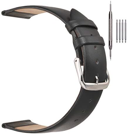 EACHE Classical Thin Leather Watch Bands for Ladies Genuine Leather Watch Straps for Women & Mens 12mm 14mm 16mm 18mm 20mm More Colors