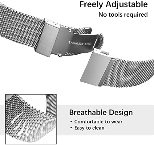 EACHE Stainless Steel Mesh Watch Band For Men Women Quick Release Mesh Watch Straps 12mm 14mm 16mm 18mm 20mm 22mm