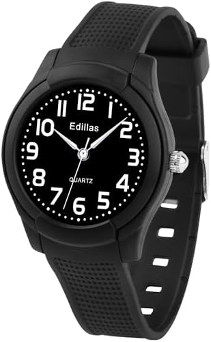 Edillas Kids Analog Watch for Girls Boys Children Waterproof Learning Time Wristwatch Easy to Read Time for Child