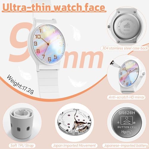 Edillas Kids Watch Analog For Girls Boys 50M Waterproof Children Quartz SquareWristwatches For Kids Students With Soft Silicone Strap Easy To Read Learn Time Presents