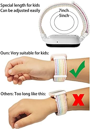 Fit Length For Girls Boys 2 3 5 Pack Watch Bands Compatible With Gizmo Watch 3 2 1/Gabb Watch 3 2 1/Garmin Bounce Watch: Hook&Loop Easy To Use Soft Breathable Smartwatch Bands (RainbowRedPink)