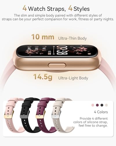 Fitness Tracker Smart Watches For Women With 24/7 Heart Rate Monitor Sleep Tracker Breathing Training 1.47" Fitness Watches For Women With 24 Sports Modes Activity Tracker As Gift (4 Bands)