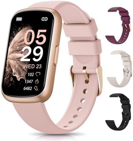 Fitness Tracker Smart Watches for Women with 24/7 Heart Rate Monitor Sleep Tracker Breathing Training 1.47" Fitness Watches for Women with 24 Sports Modes Activity Tracker as Gift (4 Bands)