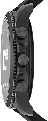 Fossil Men's Gen 6 44mm Stainless Steel And Silicone Touchscreen Smart Watch Color: Black (Model: FTW4061V)