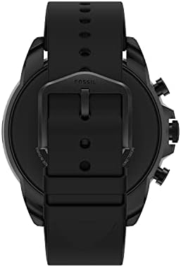 Fossil Men's Gen 6 44mm Stainless Steel And Silicone Touchscreen Smart Watch Color: Black (Model: FTW4061V)