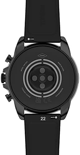 Fossil Men's Gen 6 44mm Stainless Steel And Silicone Touchscreen Smart Watch Color: Black (Model: FTW4061V)