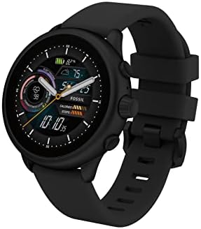 Fossil Men's or Women's Gen 6 Wellness Edition 44mm Touchscreen Silicone Smart Watch Color: Black (Model: FTW4069V)