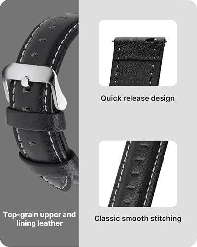 Fullmosa Watch Band Quick Release Leather Watch Strap For Men Women Replacement Bands Width 14mm 16mm 18mm 19mm 20mm 21mm 22mm 24mm