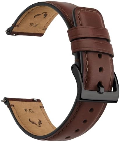 Fullmosa Watch Bands 18mm 19mm 20mm 22mm 24mm Quick Release Leather Watch Band Strap - Burnished Leather Watch Band Vintage Wristband