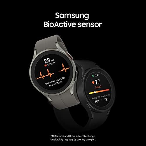 三星 Galaxy Watch 5 Pro 45 毫米蓝牙智能手表 带身体、健康、健身和睡眠追踪器 黑色(续订)