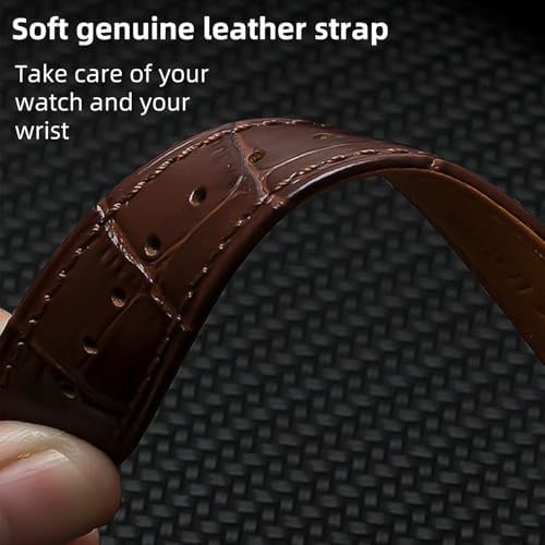 Genuine Leather Watch Bands Quick Release Italian Alligator Grain Calfskin Genuine Leather Business Casual Universal Watch Strap Replacement Band Strap For Men Women