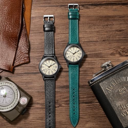 Getalia Italian Leather Watch Band Tuscany Natural Vegetable-Tanned Full Grain Genuine Leather 18mm 19mm 20mm 21mm 22mm Quick Release Replacement Watch Straps For Men And Women Thin And Soft