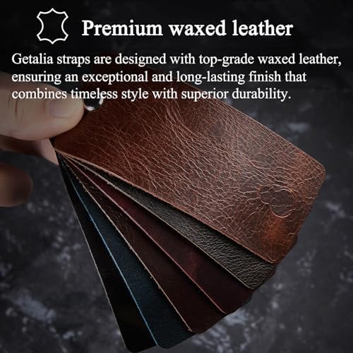 Getalia Leather Watch Band Retro Oil Wax Genuine Leather 18mm 19mm 20mm 21mm 22mm Quick Release Foldover Clasp Replacement Watch Straps For Men And Women