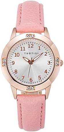 Girls Student Watch - Simple Japan Quartz Casual Leather Strap Watches for Ladies Fashion Women Ages 11-15