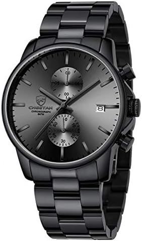 GOLDEN HOUR Fashion Business Mens Watches with Stainless Steel Waterproof Chronograph Quartz Watch for Men Auto Date