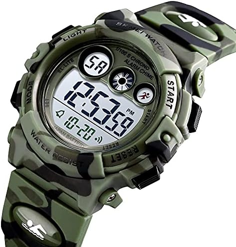 GOLDEN HOUR Watches For Kids Digital Sport Waterproof Boys Girls Watch Outdoor 12/24 H Alarm EL Backlight Stopwatch Military Child Wristwatch Ages 3-15