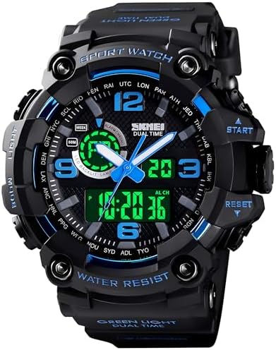 Gosasa Men's Large Face Outdoor Sports Watches Military S-Shock Watch Waterproof Backlight Alarm Stopwatch Features - Rugged Wristwatch for Training Hiking and Adventure