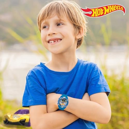 Hot Wheels Kids Watch – Light-Up LCD Display Adjustable Comfortable Strap Collectible Tin – Perfect For Boys And Girls