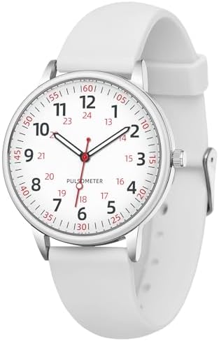 IBSO Women Watch for Nurse Easy to Read Dial Wristwatches Silicone Band Water Resistant Watches Second Hand and 24 Hour