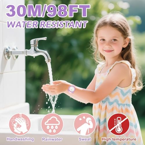 Juboos Kids Watch Analog For Boys Girls Toddler 3ATM Waterproof Wirstwatch Learning Time And Easy To Read