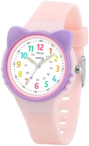 Juboos Kids Watch Analog for Boys Girls Toddler 3ATM Waterproof Wirstwatch Learning Time and Easy to Read