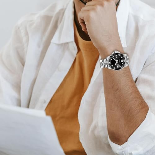 Juntan 不锈钢弧形端部锥形 18mm 20mm 22mm 23mm 24mm 金属表带柔性表带替换手链部署双翻盖锁扣 银黑色