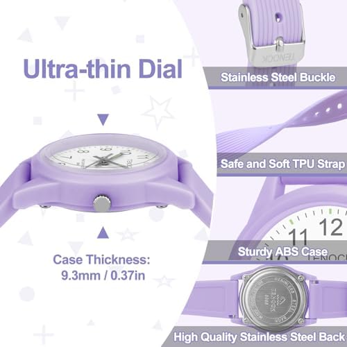 Kids Analog Watches For Girls Boys Watches With Soft Band Learning Time 50M Waterproof Children Watch Easy To Read For Ages 4-12 Kids Gift