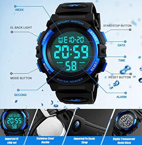 Kids Digital Watch Boys Sports Waterproof Led Watches With Alarm Wrist Watches For Boy Girls Children