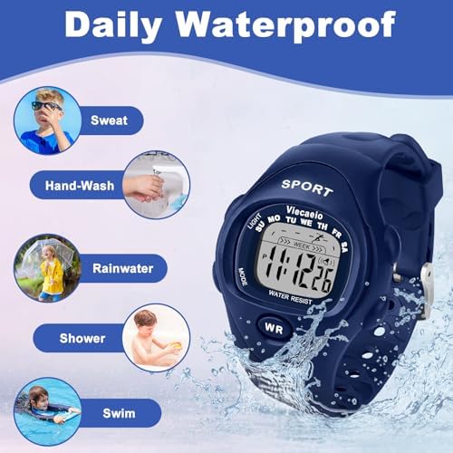 Kids Digital Watch For Boys Girls Waterproof LED Colorful Lights Sports Watch Suitable For 5-17 Years Old Teenagers (with Gift Box)